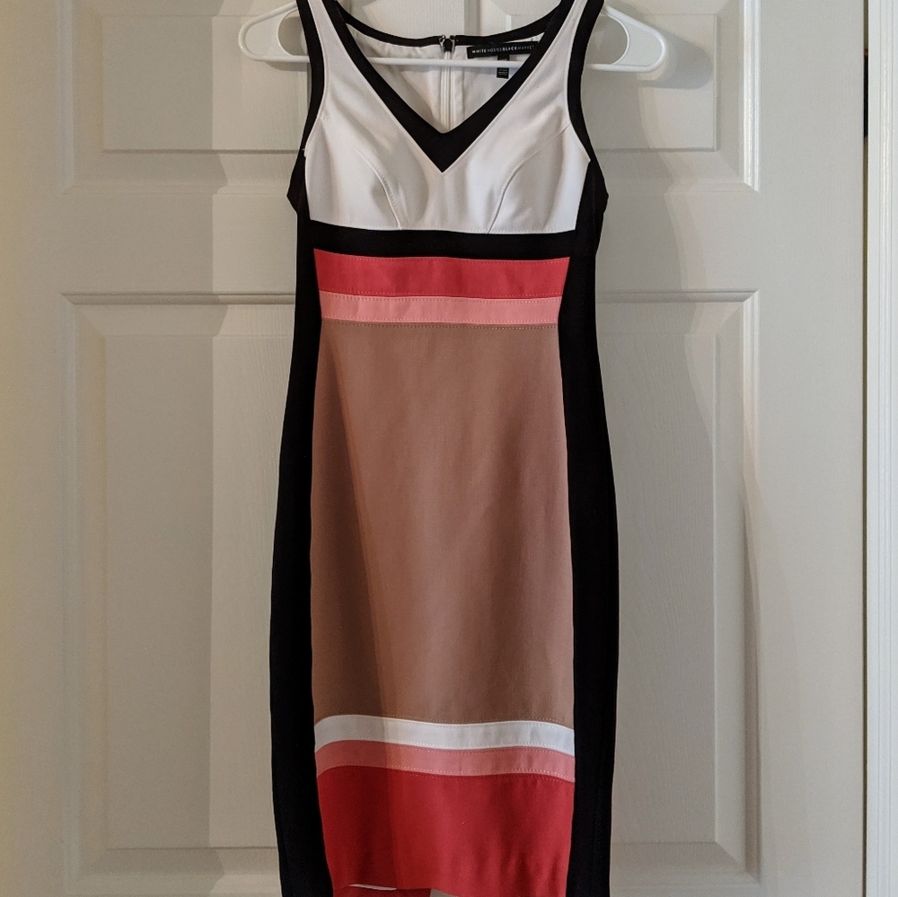White House Black Market Color Block Sheath Dress